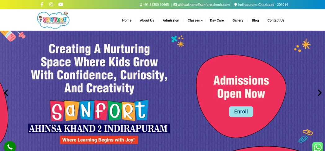 Sanfort Preschool & Daycare website project preview
