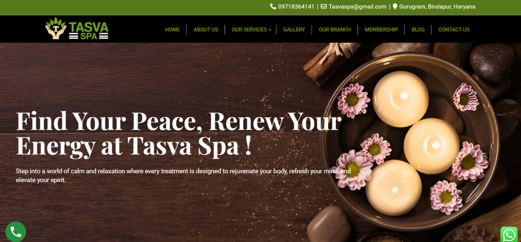 Tasva Spa website project preview